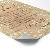 Poster Boho Baby's Breath Flowers Rustic Honeymoon Fund (Coin)