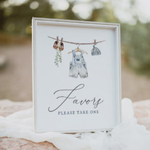 Poster Boho Bébé Vêtements Garçon Baby shower Faveurs Sig
