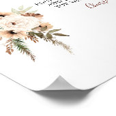 Poster Boho Beige Moon Floral Baby shower Maman-osa Bar (Coin)