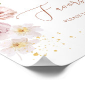 Poster Boho beige or jardin fleuri Faveurs (Coin)