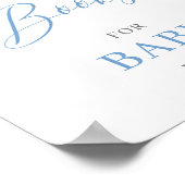 Poster Boho bleu Dusty Floral livres pour bébé signe (Coin)