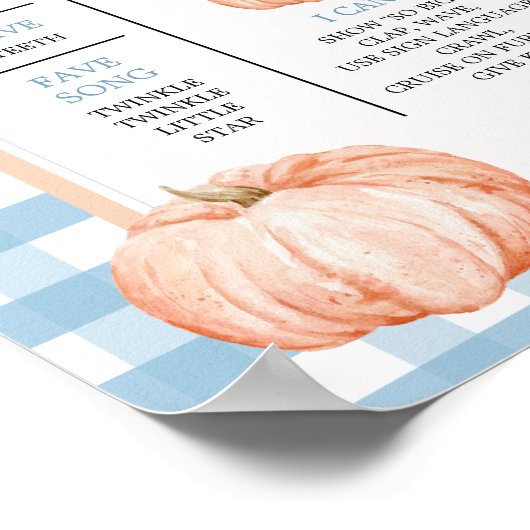 Poster Boho Bleu En vichy 1ère année Signal d'information (Coin)