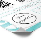 Poster Boho bleu motif 2 QR codes balayage côtier à payer (Coin)