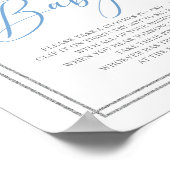 Poster Boho bleu poussiéreux floral ne pas dire baby sign (Coin)