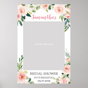 Poster Boho bleu rose éthérée floral stand d'accessoires 