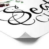 Poster Boho Bloom | Assise Rouge Bourgogne et Bleu Nuit (Coin)