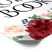 Poster Boho Bloom | Panneau de signature pour invités Rou (Coin)