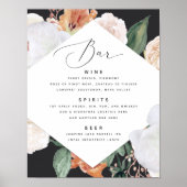 Poster Boho Blooms Barre de Mariage Panneau de menu (Devant)