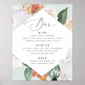 Poster Boho Blooms Barre de Mariage Panneau de menu (Devant)