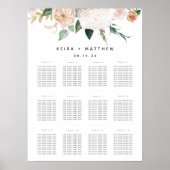 Poster Boho Blooms Mariage ou Organigramme des sièges d'é (Devant)