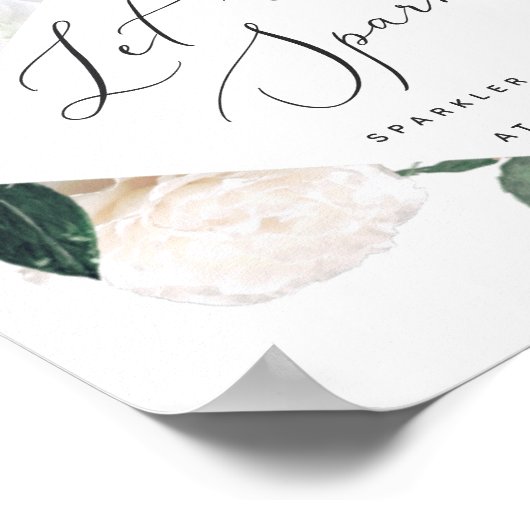 Poster Boho Blooms Mariage Sparkler Sendoff Sign (Coin)