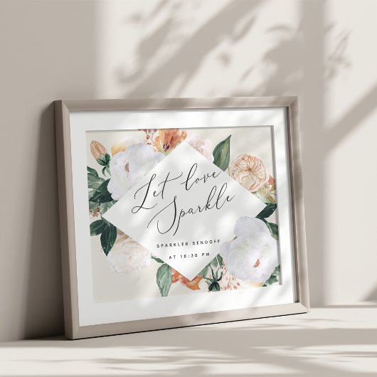 Poster Boho Blooms Mariage Sparkler Sendoff Sign