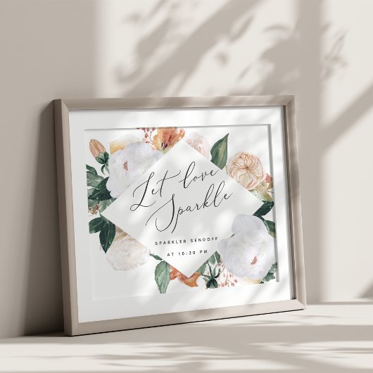 Poster Boho Blooms Mariage Sparkler Sendoff Sign