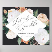 Poster Boho Blooms Mariage Sparkler Sendoff Sign (Devant)