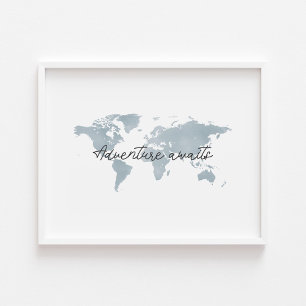 Poster boho blue Adventure attend l'impression paysage