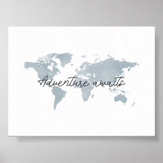 Poster boho blue Adventure attend l'impression paysage (Devant)
