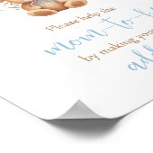 Poster Boho Blue Balloon Bear Enveloppe Station (Coin)