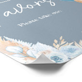 Poster Boho Blue Bear Balloon Baby shower Faveurs (Coin)