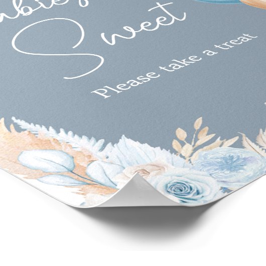 Poster Boho Blue Bear Balloon Les bébés sont doux (Coin)