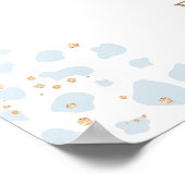 Poster Boho Blue Highland vache bébé garçon douche accuei (Coin)