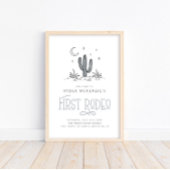 Poster Boho Blue Moderne Premier Rodéo 1er Anniversaire