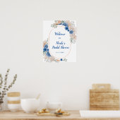 Poster Boho Blue Pampas Grass Bridal Shower Welcome (Cuisine)