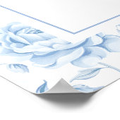 Poster Boho Blue Porcelain Floral Wedating Chart (Coin)