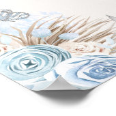 Poster Boho Blue Silver Quinceañera 15e anniversaire Bien (Coin)