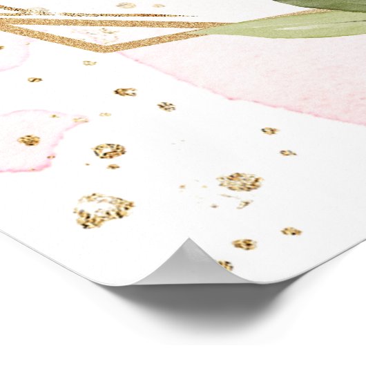 Poster Boho blush bordeaux répétition florale signe de bi (Coin)