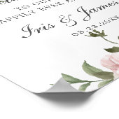 Poster Boho Blush Cinnamon Rose Floral Mariage Bienvenue (Coin)