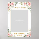 Poster Boho blush pink floral gold bwedding photo prop<br><div class="desc">Boho blush pink floral gold bwedding photo prop poster selfie frame,  Contact me for matching items or for customization,  Blush Roses ©</div>