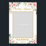 Poster Boho blush pink floral gold bwedding photo prop<br><div class="desc">Boho blush pink floral gold bwedding photo prop poster selfie frame,  Contact me for matching items or for customization,  Blush Roses ©</div>
