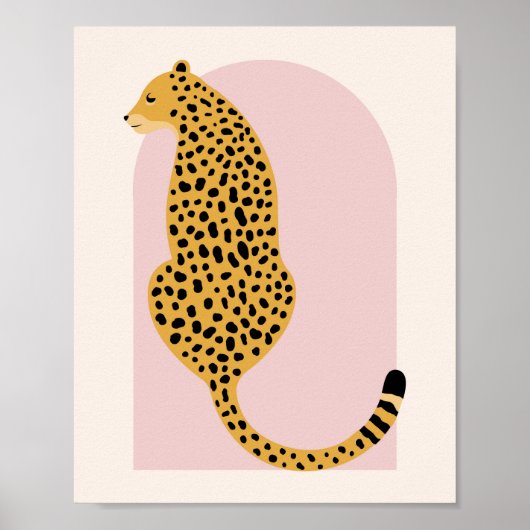 Poster Boho Blush Pink Vintage Arc surdimensionné Leopard (Devant)