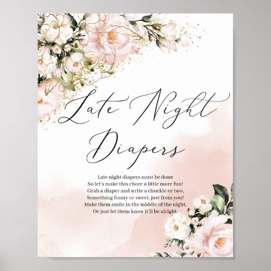 Poster Boho blush rose or tard la nuit couches signe de j (Devant)