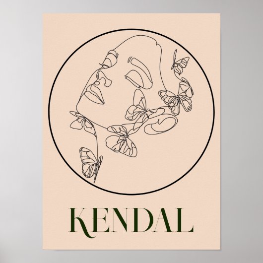 Poster Boho Bohemian Abstrait Minimal Style (Devant)