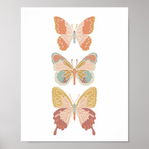 Poster Boho Bold Papillons papillons Girls Nursery Art