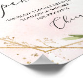 Poster Boho bordeaux or floral mariage ouvert (Coin)