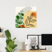 Poster Boho Botanique Vert Orange (Bureau à domicile)
