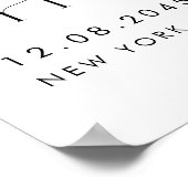 Poster Boho Bourgogne et fleurs de pêche Fête des mariées (Coin)