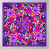 Poster Boho Bright Big Beautiful Flowers (Devant)