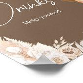 Poster Boho Brown Bear Balloon Baby shower Boissons (Coin)