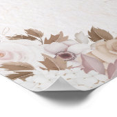 Poster Boho Brown Floral Anniversaire (Coin)