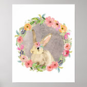 Poster Boho Bunny Rabbit Woodland Nursery (Devant)