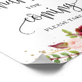 Poster Boho burgundy marsala merci d'être venu signe (Coin)