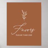 Poster Boho Burnt Orange Fête des mariées Faveurs Signal (Devant)
