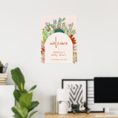 Poster Boho Cactus Arch Desert Pampas Baby shower Bienven (Bureau à domicile)