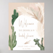 Poster Boho cactus pampas arche accueil nuptiale douche (Devant)
