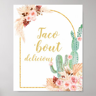 Poster Boho Cactus Taco à propos de délicieux