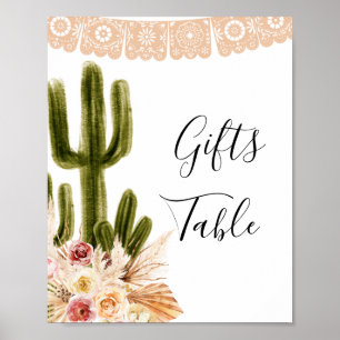 Poster Boho Cactus Taco bout Love Gift Table