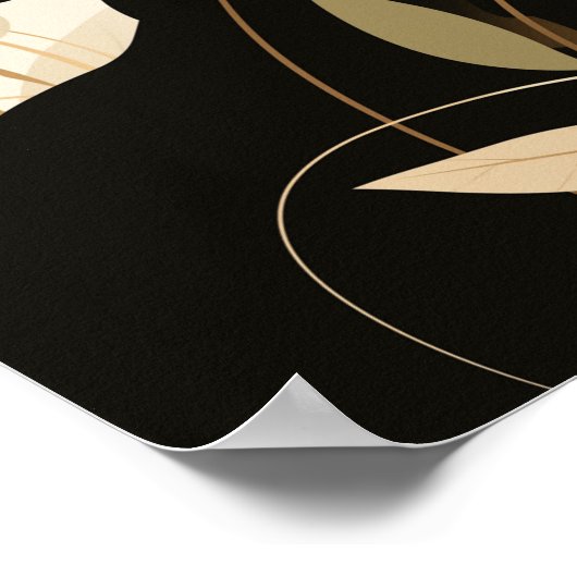 Poster Boho chat noir art moderne (Coin)